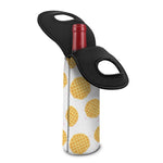 Cute Waffle Pattern Print Single Neoprene Wine Tote