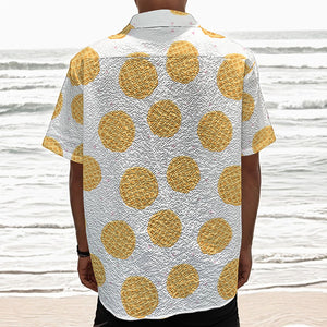 Cute Waffle Pattern Print Textured Short Sleeve Shirt