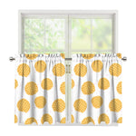 Cute Waffle Pattern Print Tier Curtains