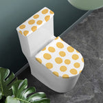 Cute Waffle Pattern Print Toilet Lid And Tank Cover Set