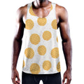 Cute Waffle Pattern Print Men's Workout Tank Top