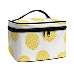 Cute Waffle Pattern Print Travel Makeup Bag