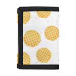 Cute Waffle Pattern Print Trifold Wallet