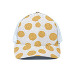 Cute Waffle Pattern Print White Mesh Trucker Cap