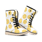 Cute Waffle Pattern Print Winter Boots