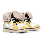 Cute Waffle Pattern Print Winter Boots