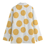 Cute Waffle Pattern Print Women's Blazer