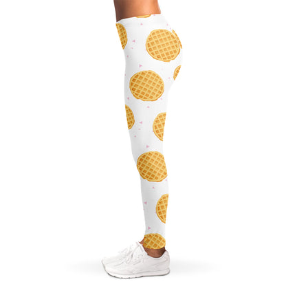 Cute Waffle Pattern Print Women's Leggings