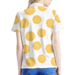 Cute Waffle Pattern Print Women's Polo Shirt