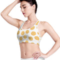 Cute Waffle Pattern Print Women's Sports Bra
