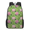 Cute Water Lily Pattern Print 17 Inch Backpack
