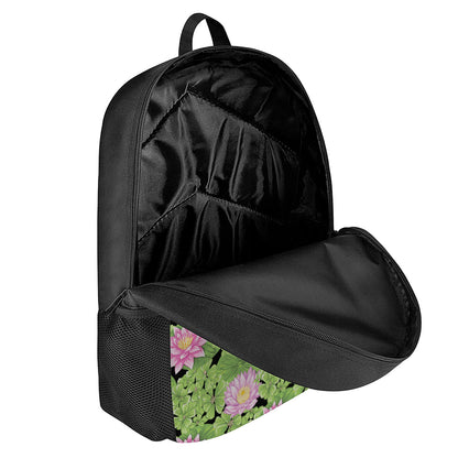 Cute Water Lily Pattern Print 17 Inch Backpack