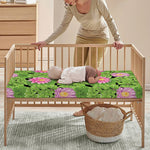Cute Water Lily Pattern Print Baby Crib Sheet