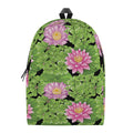 Cute Water Lily Pattern Print School Backpack
