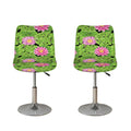 Cute Water Lily Pattern Print Bar Stool Covers