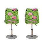Cute Water Lily Pattern Print Bar Stool Covers