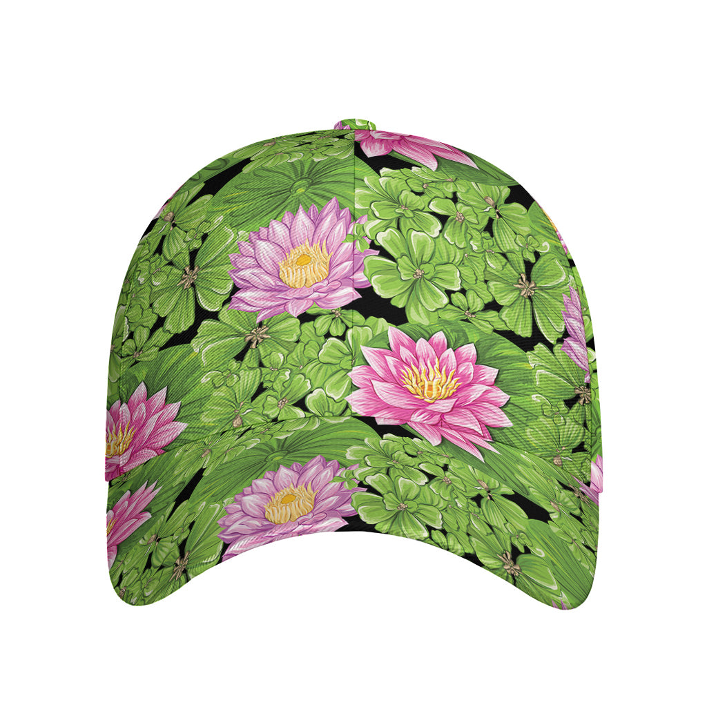Cute Water Lily Pattern Print Baseball Cap