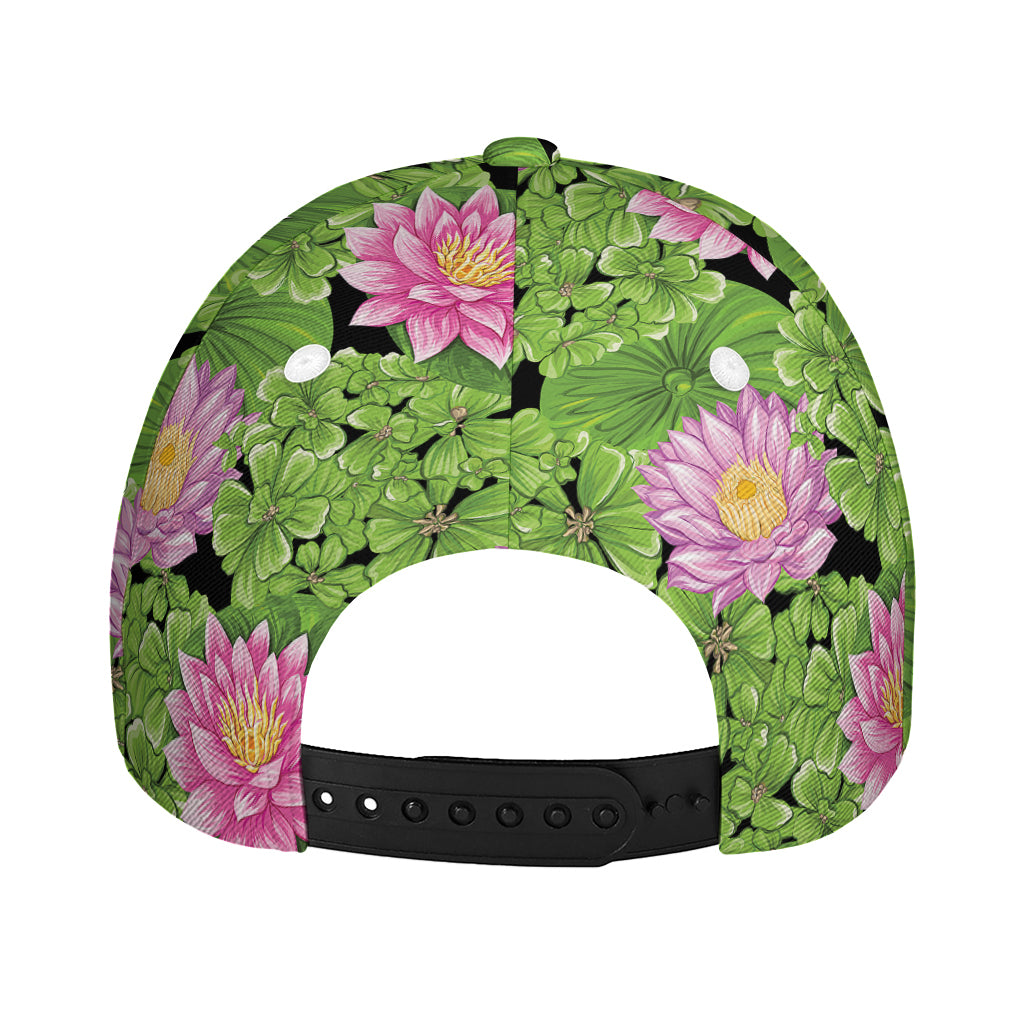 Cute Water Lily Pattern Print Baseball Cap