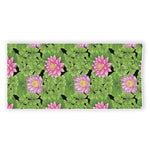 Cute Water Lily Pattern Print Beach Towel