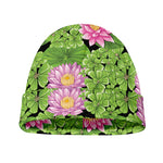 Cute Water Lily Pattern Print Beanie