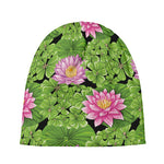 Cute Water Lily Pattern Print Beanie