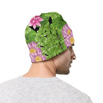 Cute Water Lily Pattern Print Beanie