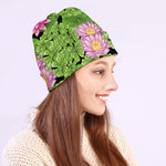 Cute Water Lily Pattern Print Beanie