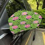 Cute Water Lily Pattern Print Car Side Mirror Covers