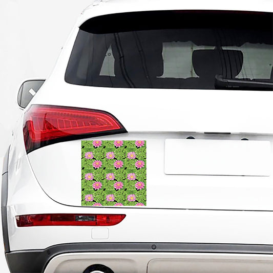 Cute Water Lily Pattern Print Car Sticker