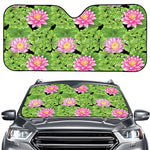 Cute Water Lily Pattern Print Car Windshield Sun Shade