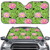 Cute Water Lily Pattern Print Car Windshield Sun Shade