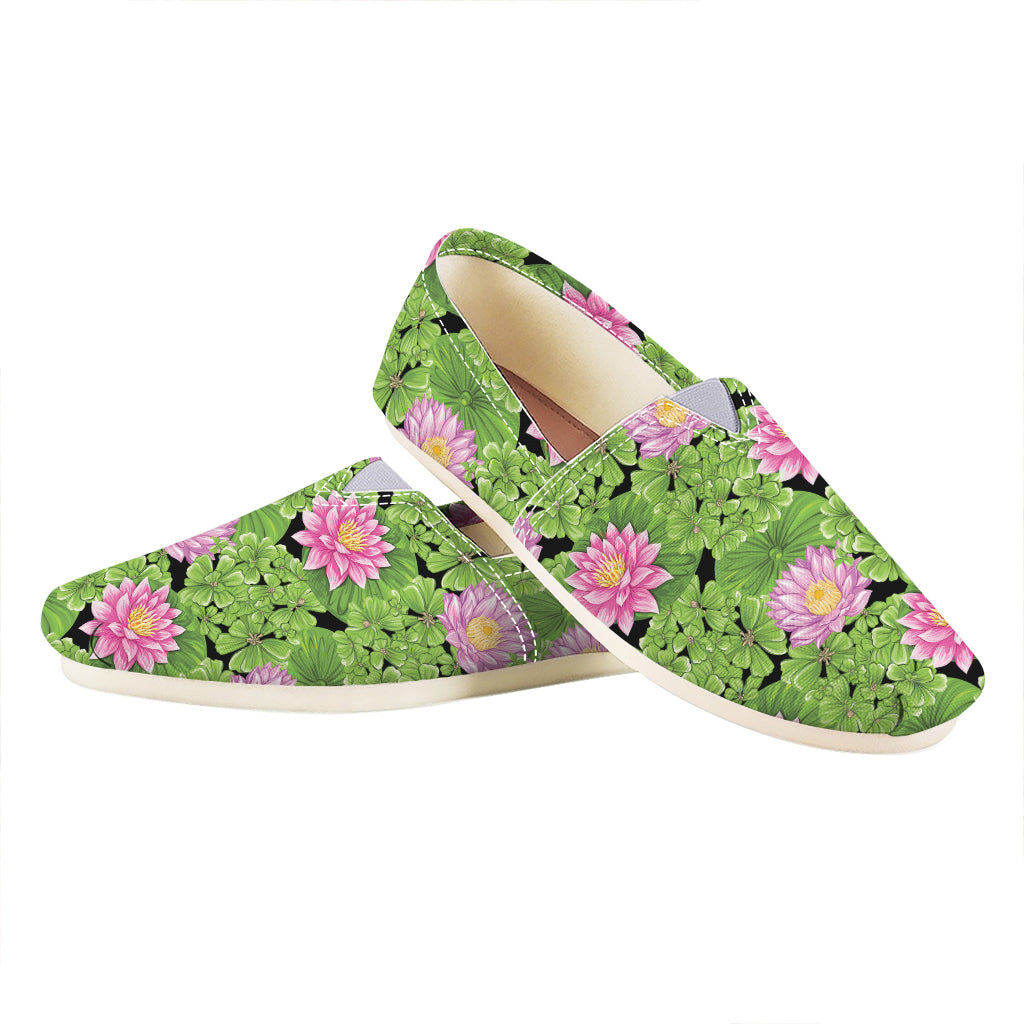 Cute Water Lily Pattern Print Casual Shoes
