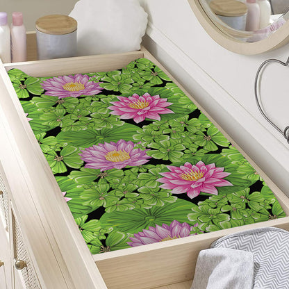 Cute Water Lily Pattern Print Changing Pad Cover