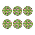 Cute Water Lily Pattern Print Coaster Set