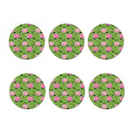 Cute Water Lily Pattern Print Coaster Set