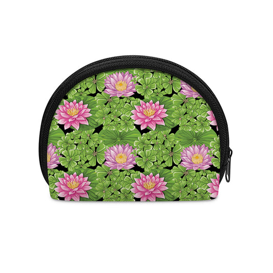 Cute Water Lily Pattern Print Coin Purse