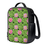 Cute Water Lily Pattern Print Crossbody Lunch Bag