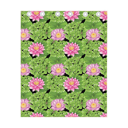 Cute Water Lily Pattern Print Curtain