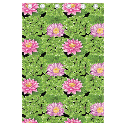 Cute Water Lily Pattern Print Curtain