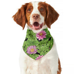 Cute Water Lily Pattern Print Dog Bandana