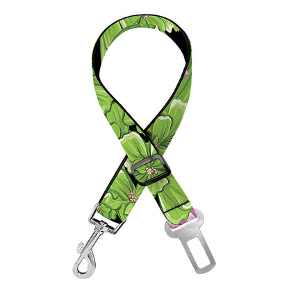Cute Water Lily Pattern Print Dog Seat Belt