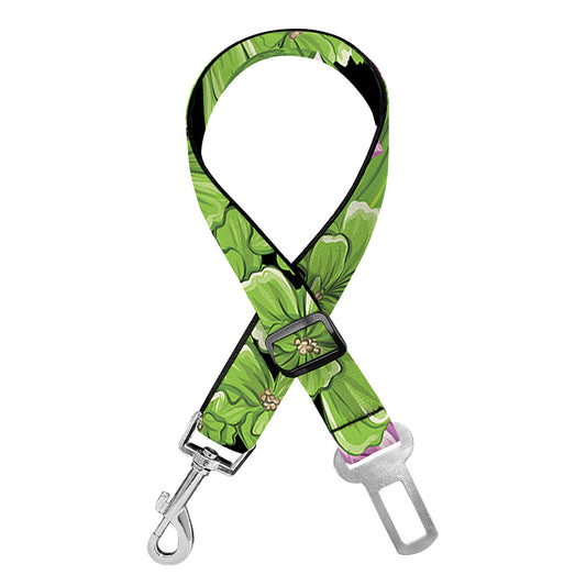 Cute Water Lily Pattern Print Dog Seat Belt