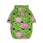 Cute Water Lily Pattern Print Dog Zip Up Hoodie