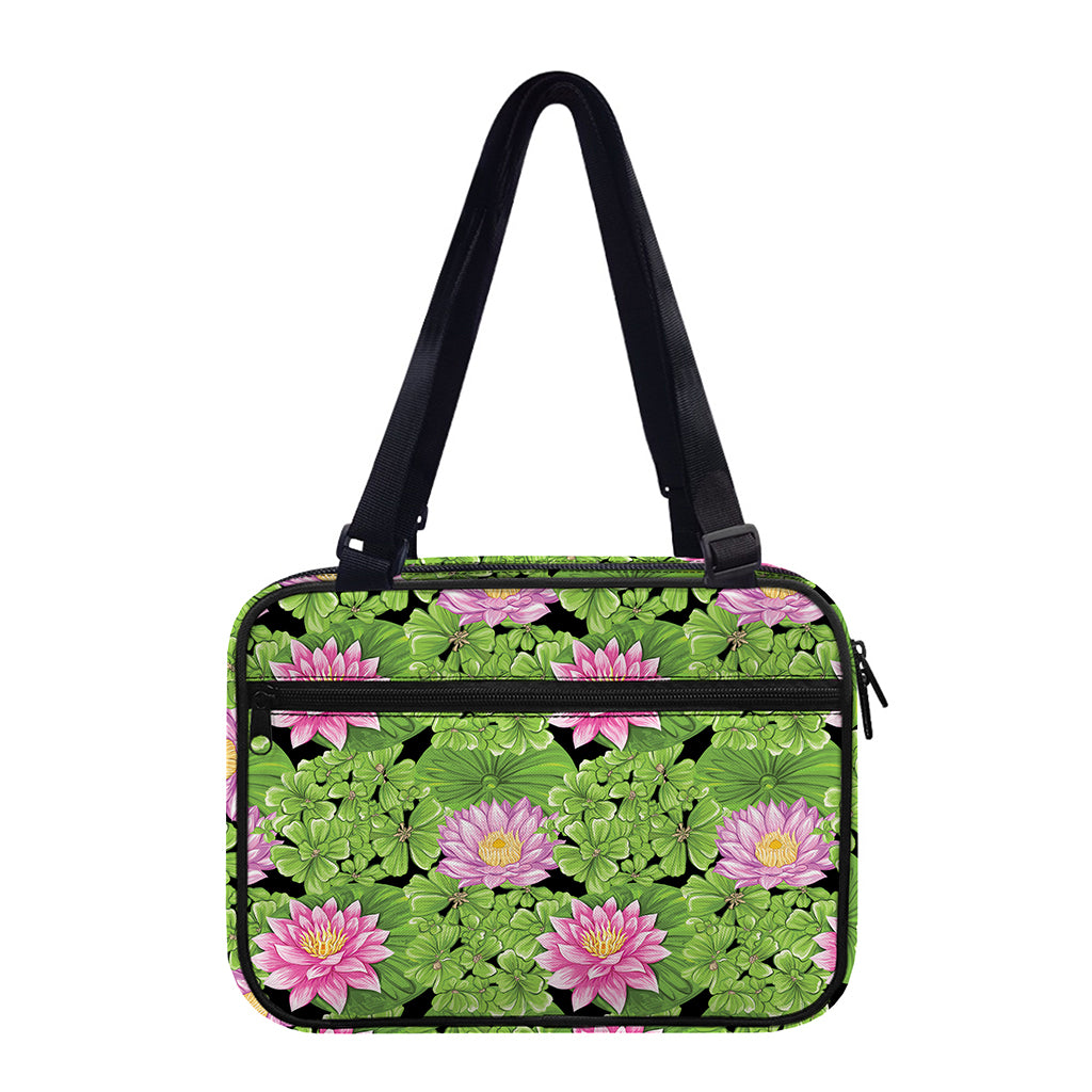 Cute Water Lily Pattern Print Double Strap Bible Bag