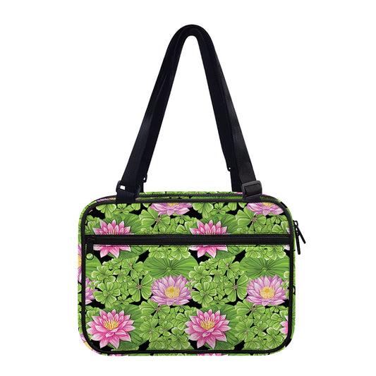 Cute Water Lily Pattern Print Double Strap Bible Bag