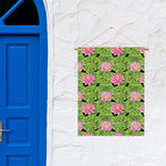 Cute Water Lily Pattern Print Garden Flag