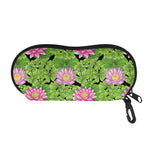Cute Water Lily Pattern Print Glasses Case