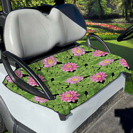 Cute Water Lily Pattern Print Golf Cart Seat Cover