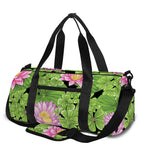 Cute Water Lily Pattern Print Gym Bag