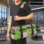 Cute Water Lily Pattern Print Gym Bag